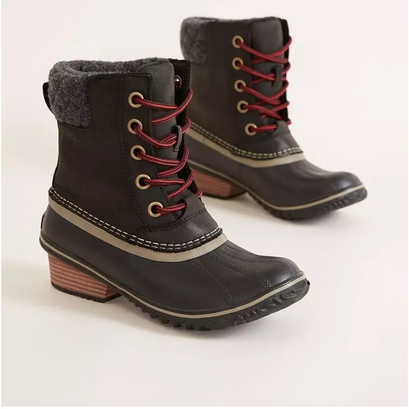 NIB Sorel Women's Slimpack II Lace Black Kettle Waterproof Boots - Picture 2 of 9